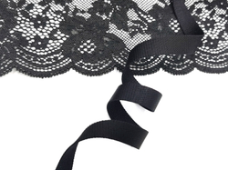 Бретелечная резинка без фестонов, 12 мм, черная, (Арт:BR640/12-170), м