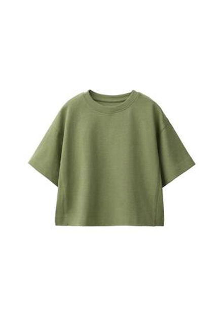 ZARA ОДНОТОННАЯ ФУТБОЛКА HEAVY JERSEY, ХАКИ