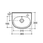 Умывальник-тюльпан "Лаго-36" с отв (КЕРАМИН)