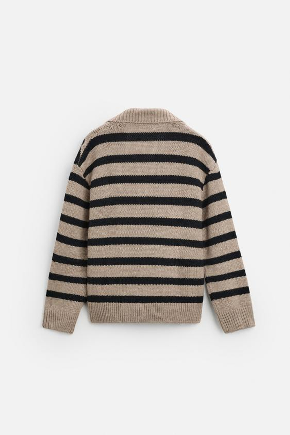 ZARA ТРИКОТАЖНОЕ ПОЛО, ТЕМНО-БЕЖЕВЫЙ