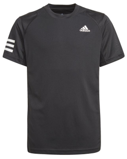 Футболка для мальчика теннисная Adidas B Club 3 Stripes Tee - black/white