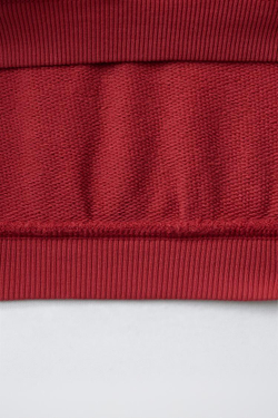 ZARA КОМПЛЕКТ ИЗ ТОЛСТОВКИ И БРЮК WIDE LEG С НАШИВКОЙ, КРАСНЫЙ