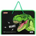 Папка для труда на молнии с ручками ПИФАГОР А4, 1 отделение, пластик, органайзер, "Dino roar", 272230