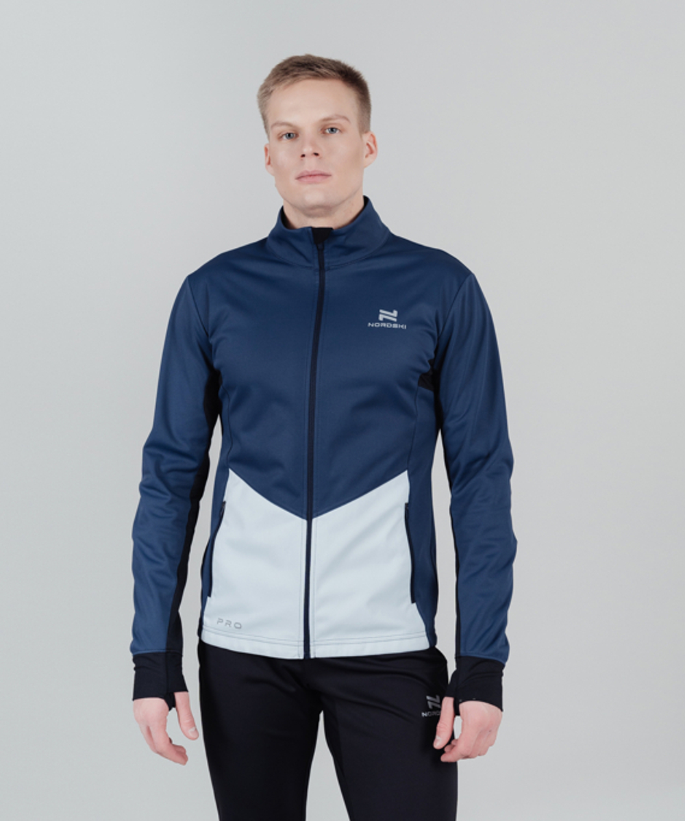 Куртка разминочная NORDSKI PRO Blue/Pearl Blue, мужская, NSM566019