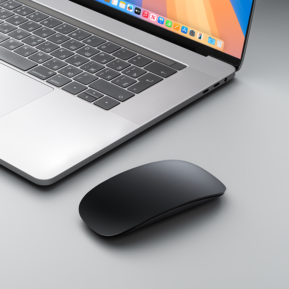 Мышь беспроводная Air Mouse для MAC, Windows, алюминий, черный