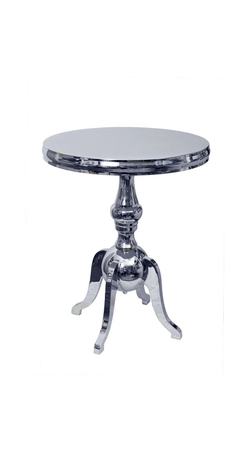 Стол серебряный Garda Decor 2K10137 вид спереди