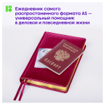 Ежедневник недатированный, А5, 160л., кожзам, Berlingo "xGold", зол. срез, фуксия