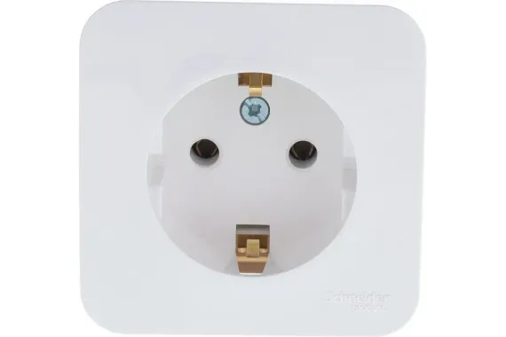Розетка Systeme Electric BLANCA с заземлением накладная белая 35770