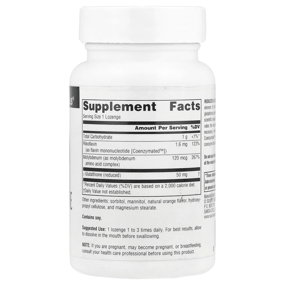 Source Naturals, Комплекс с восстановленным глутатионом, со вкусом апельсина, 50 мг, 100 пастилок