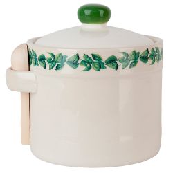 Банка для сыпучих продуктов + ложка" " 11,5х9,5х11,5см v=450мл (керамика)(подарочная уп.)