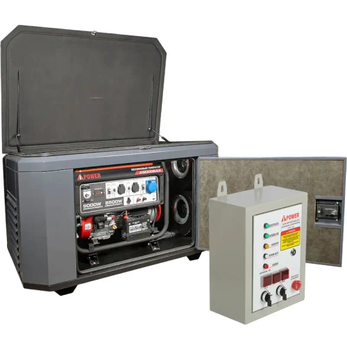 A-iPower A9000EAX бензиновый генератор в кожухе 1400SS RAL 7024 с блоком АВР 400В/25А (8 pin) New УТ-11182381/29109