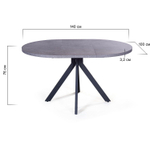 Стол круглый Corfu раздвижной  (100+40) камень темный