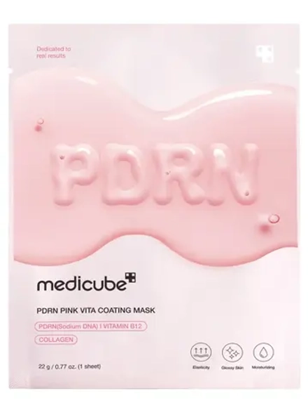 Medicube Увлажняющая тканевая маска с ПДРН для сияния кожи PDRN Pink Vita Coating Mask 22 гр
