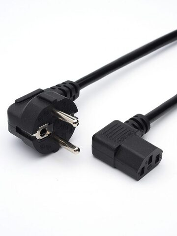 Сетевой шнур силовой угловой CEE 7/7-C13 (f) 1.8м Gopower
