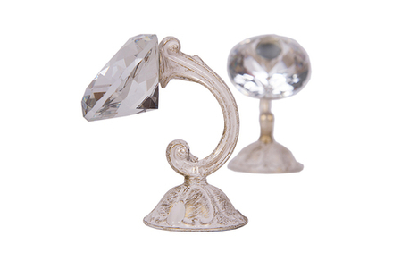 Р Штородержатель NV08 КРИСТАЛЛ 10см СЛОНОВАЯ КОСТЬ ПРОЗРАЧНЫЙ (2шт) ААА