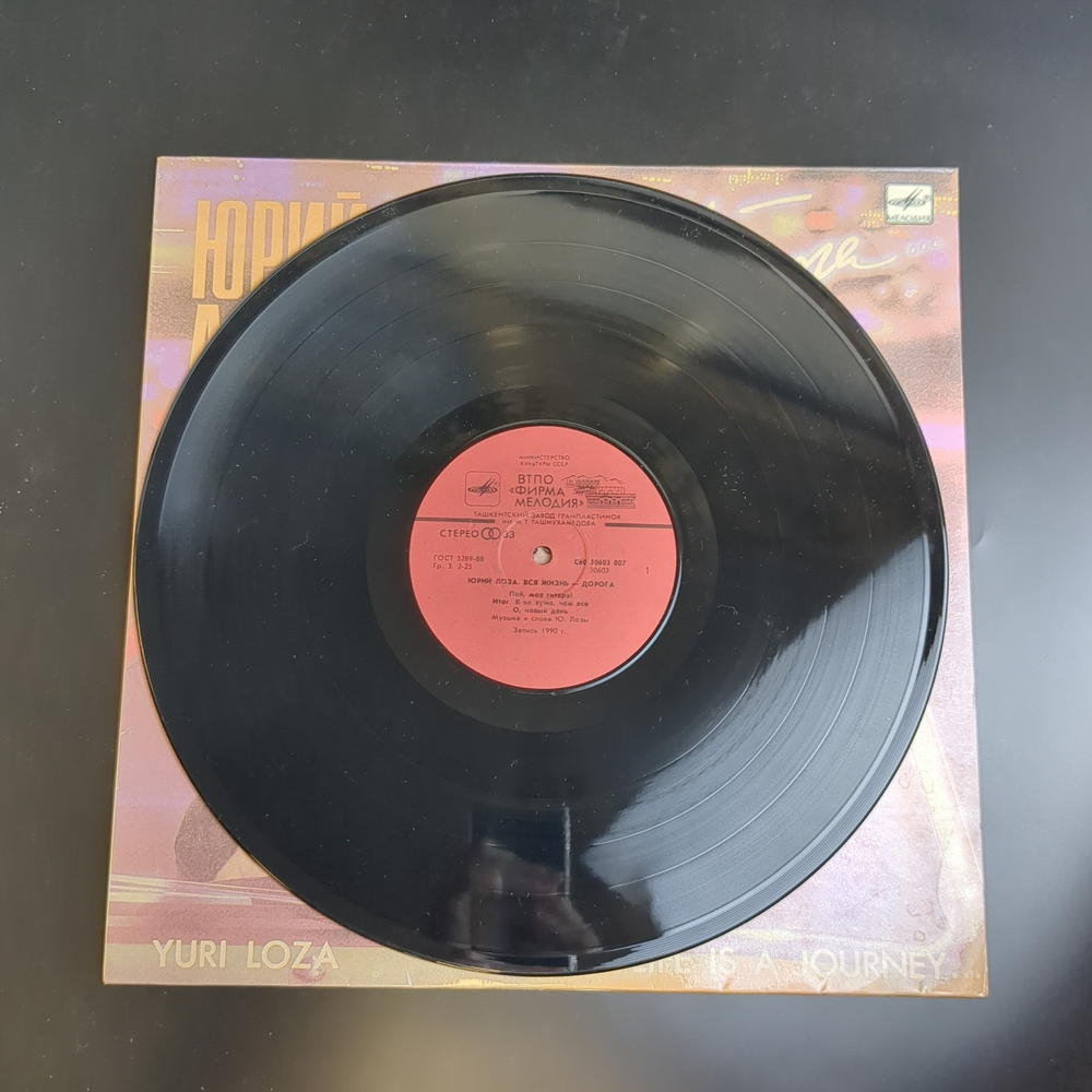 LP Юрий Лоза - Вся жизнь дорога . Виниловая пластинка 12 дюймов. Ламинированный конверт. Мелодия СССР 1990 год.