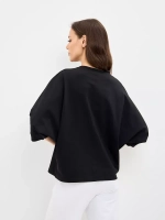 Футболка оверсайз большие размеры летучая мышь черный