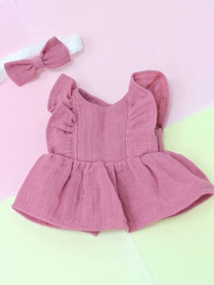 Платье из муслина "Сухая роза" для Бетти, 30 см