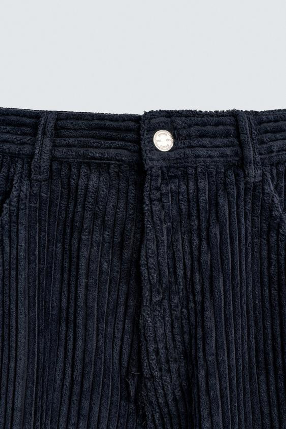 ZARA ВЕЛЬВЕТОВЫЕ БРЮКИ BAGGY FIT, МОРСКОЙ СИНИЙ