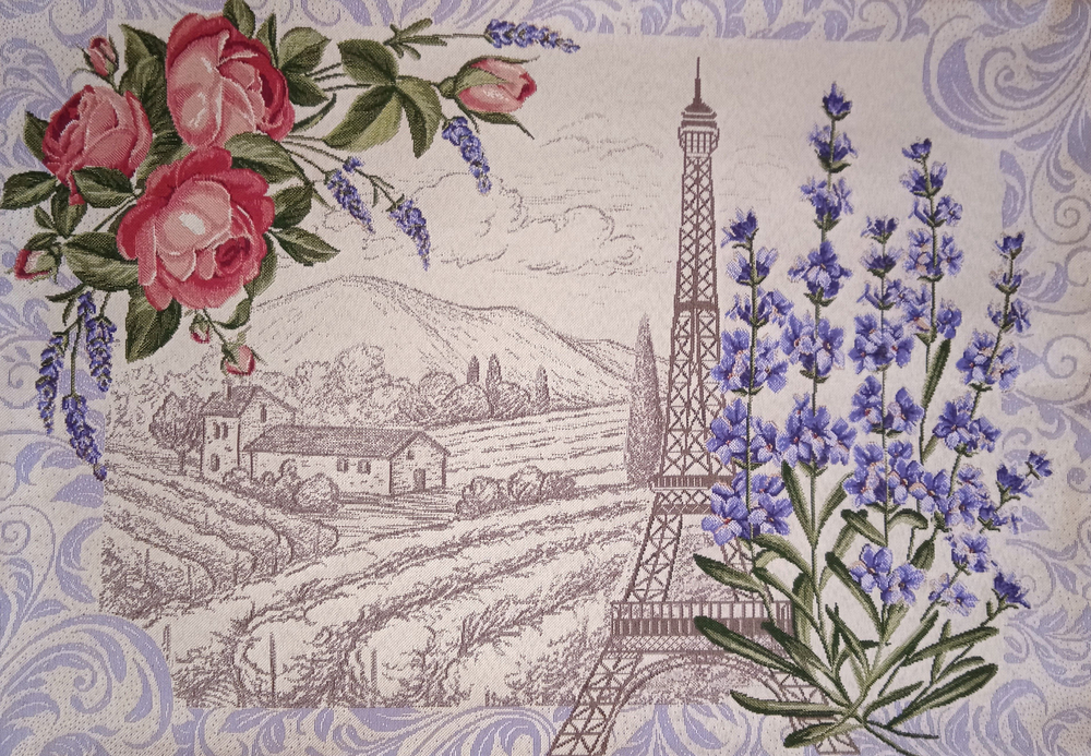 Декоративная гобеленовая наволочка для интерьерной подушки Французская лаванда 68х47