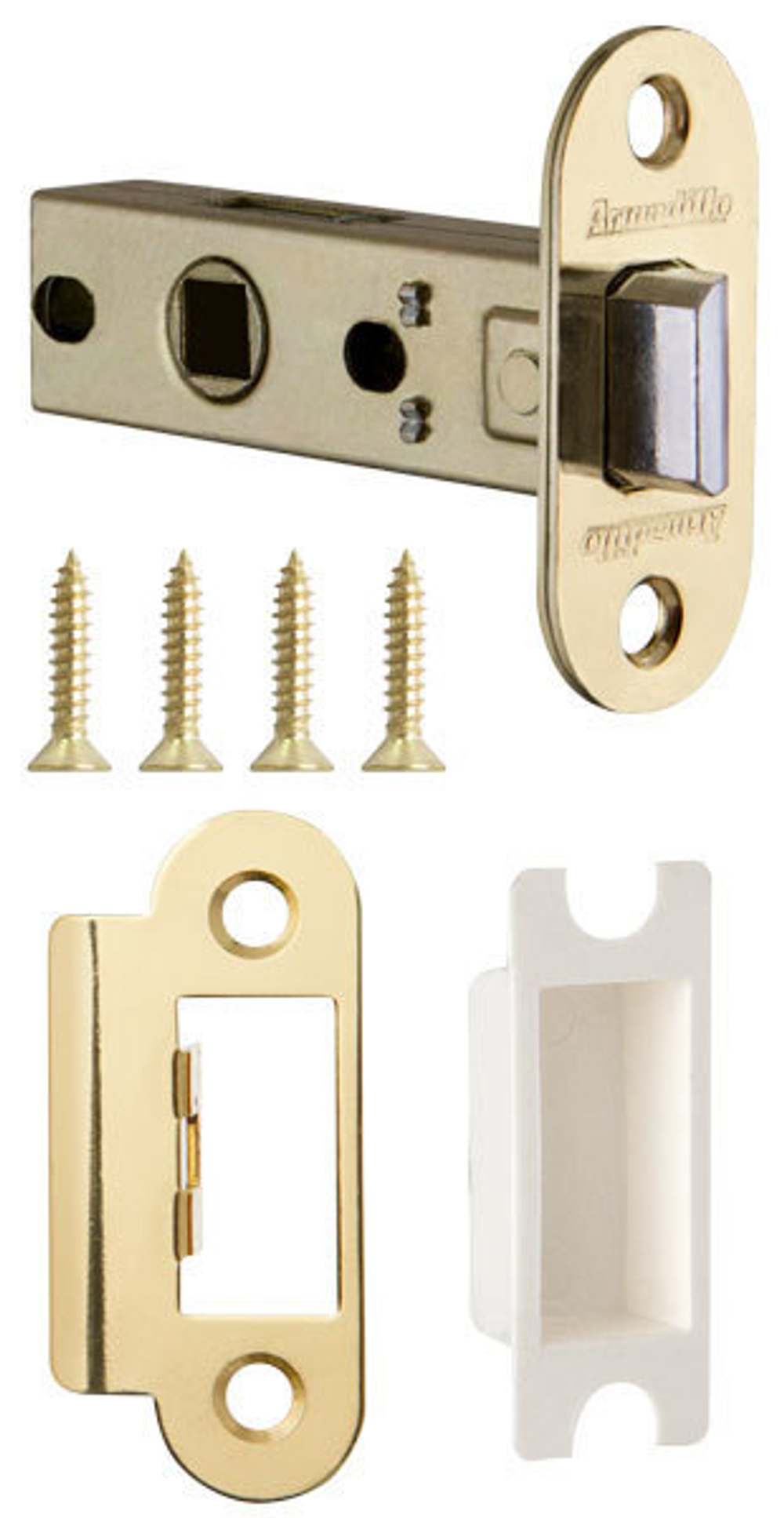 [ТОВАРА НЕТ В НАЛИЧИИ] Защелка врезная Армадилло LH 220-45-25 BOX GP, цвет золото (гарантия - 5 лет)