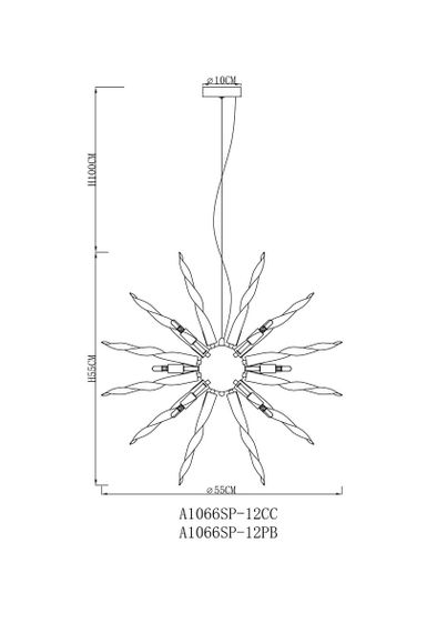 Подвесная люстра Arte Lamp Bella A1066SP-12PB