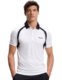 Мужское теннисное поло BOSS TOC Spin - white