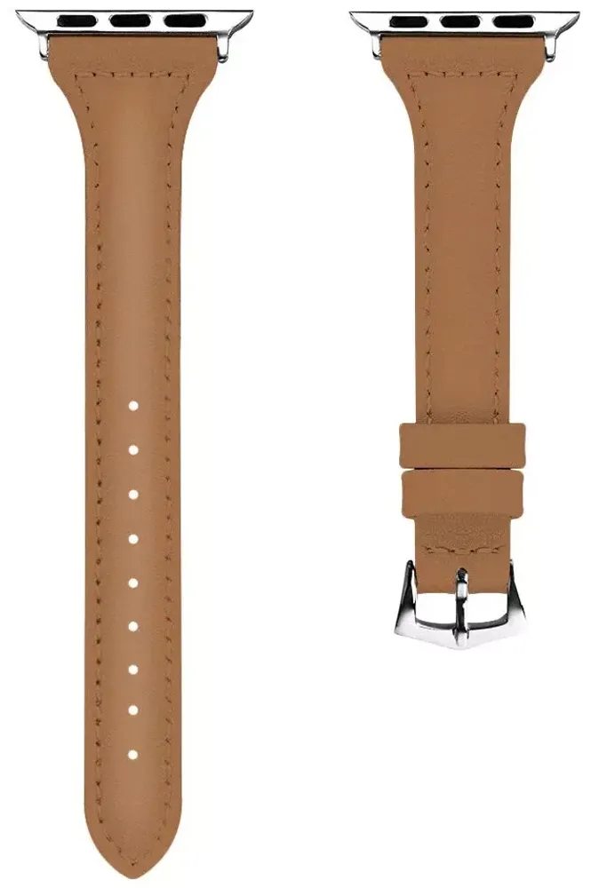 Ремешок Apple Watch 42мм, кожаный,коричневый Replica