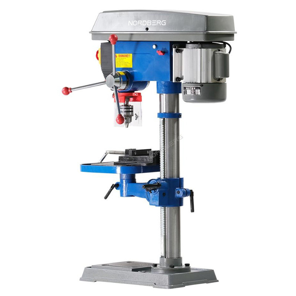 NORDBERG (ND1660) Станок сверлильный 750Вт, 16мм, макс расст до стола 410мм, 16 скоростей, тиски