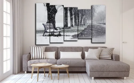 Модульная картина "Зимняя дорожка"