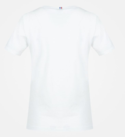 Женская теннисная футболка Le Coq Sportif ESS Tee SS Col V No.1 W - White