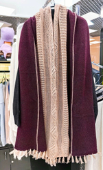 Палантин шерстяной ПШ18050-08/21 бежевый/слива