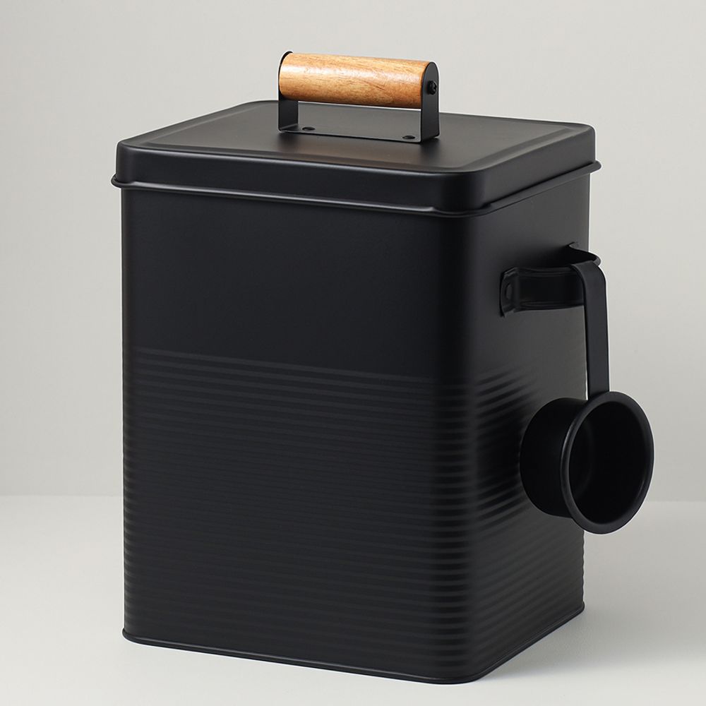 Банка для хранения универсальная Irmel, 6,2 л, с ложкой, графит