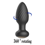 Черная анальная вибропробка 9,8см с вращением и пультом ДУ Secwell Twist Anal Plug Training SW1063