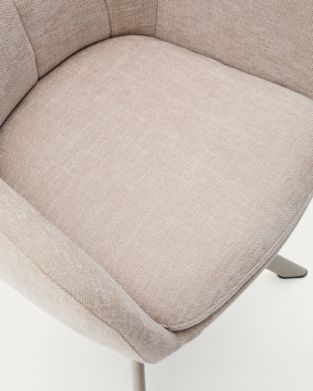 Dorina Вращающееся кресло из бежевого шенилла и стальными бежевыми ножками