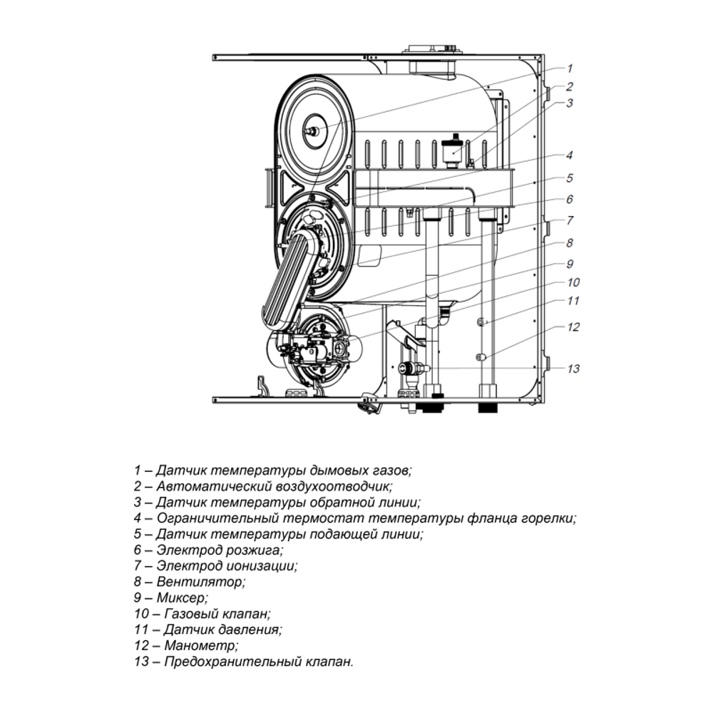 Котел газовый Federica Bugatti Varme Cond Eco 80 KW конденсационный одноконтурный настенный