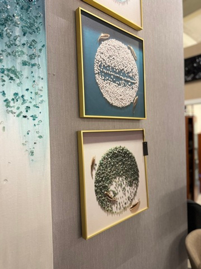 Триптих мини на МДФ с рамой из латуни