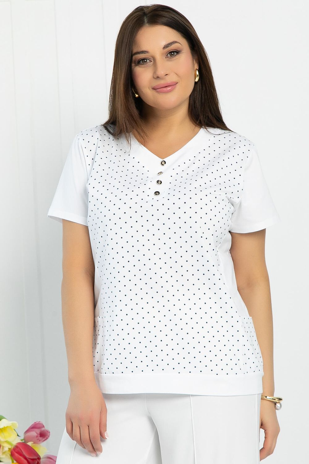 Блуза Ваниль (белая) Б12853-20М LT Collection