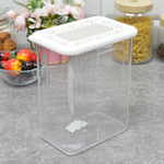 Банка для сыпучих продуктов 2,2л "Эстетика" прямоугольная (бело-бежевый)