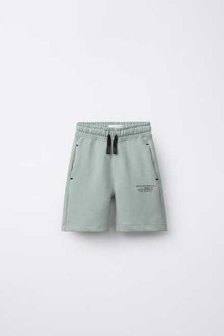 ZARA ШОРТЫ В СПОРТИВНОМ СТИЛЕ, СВЕТЛО-ЗЕЛЕНЫЙ