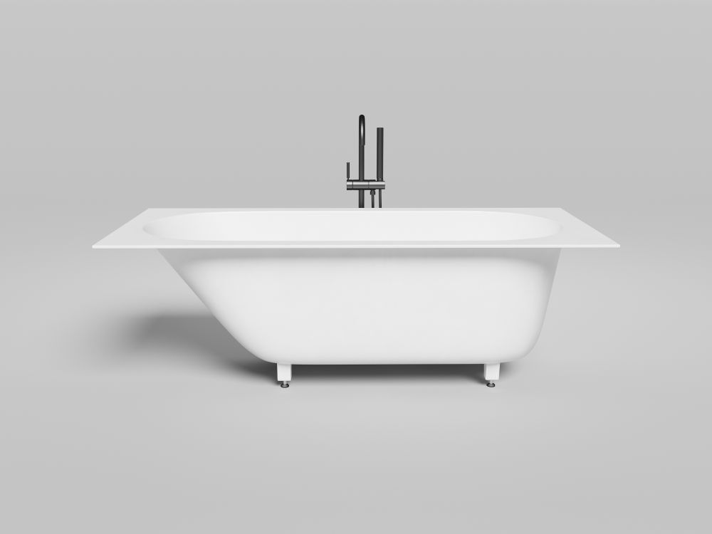 CRONO EDGE Ванна 170x80 встраиваемая с овальной чашей, белый матовый BT-CRNEG-17080-NOF-WM