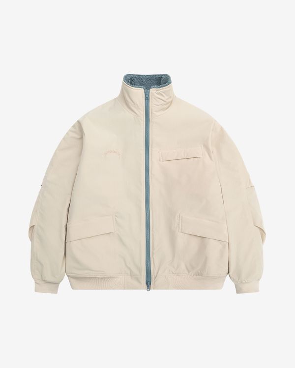 Куртка двухсторонняя Ride Puff бежевая / пыльно-синяя - фото 1