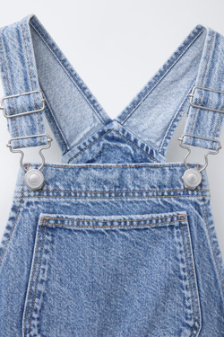 ZARA ДЛИННЫЙ ДЖИНСОВЫЙ КОМБИНЕЗОН, СИНИЙ