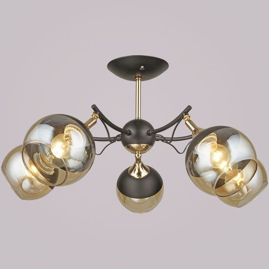 Люстра потолочная Reluce E27 04372-0.3-05 BK+FGD