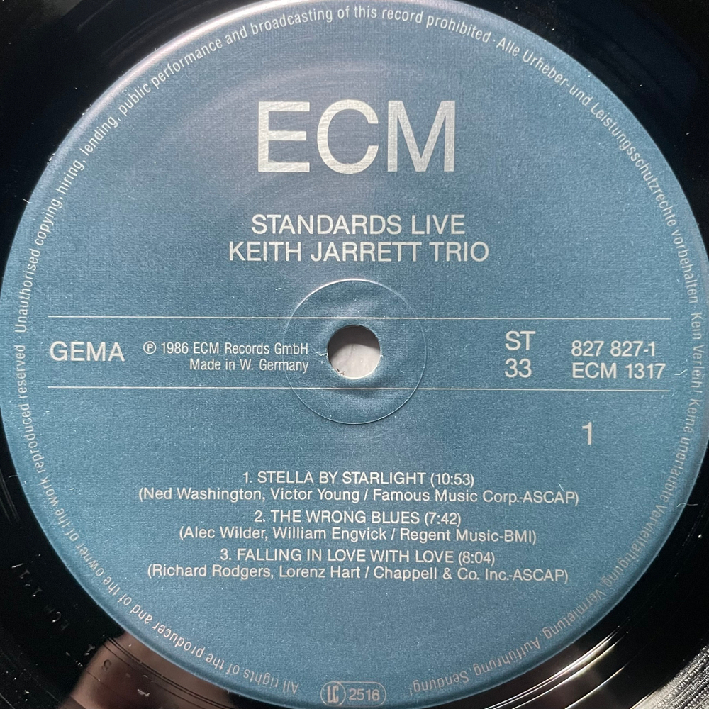 Keith Jarrett Trio ‎– Standards Live (Германия 1986г.) ECM