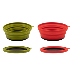 Tramp Тарелка силиконовая с пластиковым дном 550 мл, TRC-123, оливковый