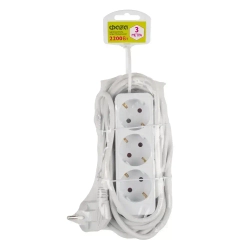 Удлинитель бытовой ФАZA с заземлением и выключением 3 гнезда 3 метра FEG-03-300