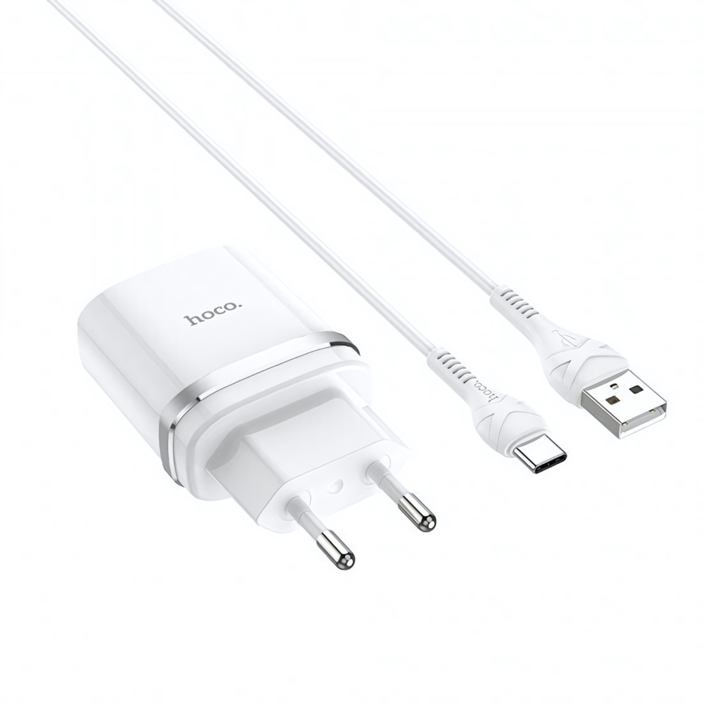 Сетевое зарядное устройство HOCO C12Q Smart, QC 3.0 кабель Type-C, 012994 Белый