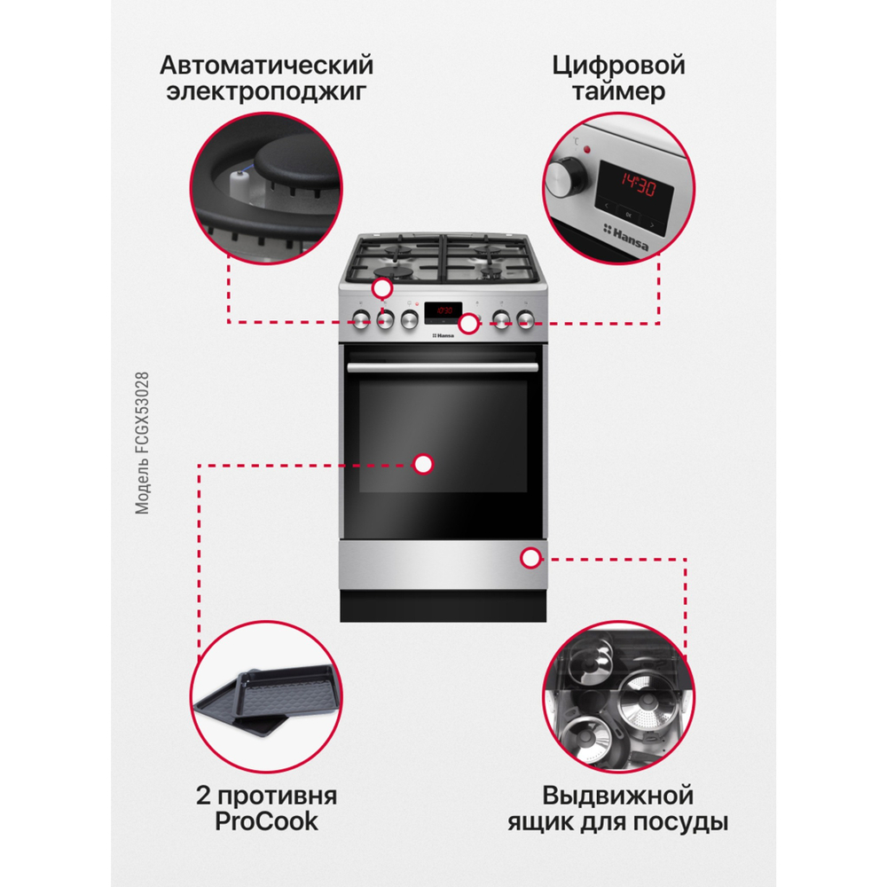 Газовая плита Hansa FCGX53028