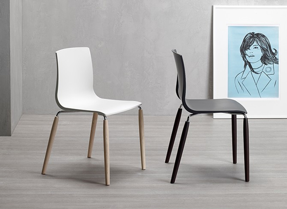 Стул пластиковый Scab Design Natural Alice, венге, антрацит